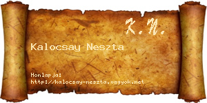 Kalocsay Neszta névjegykártya
